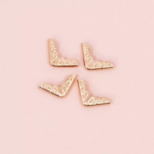 4 Esquineras Metálicas Royal Rose Gold Craftelier