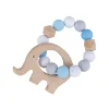Anillo de Agarre de Madera Elefante Azul Rayher