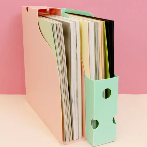 Archivador Vertical Para Papeles de Scrapbooking Rosa Craftelier