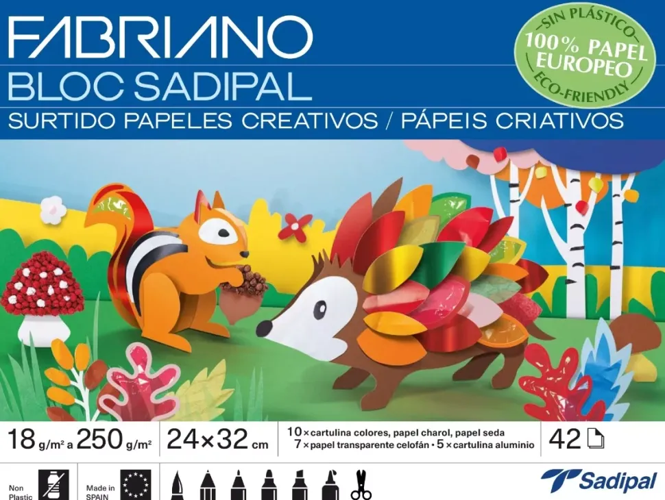 Bloc hojas de colores 24x32cm Fabriano