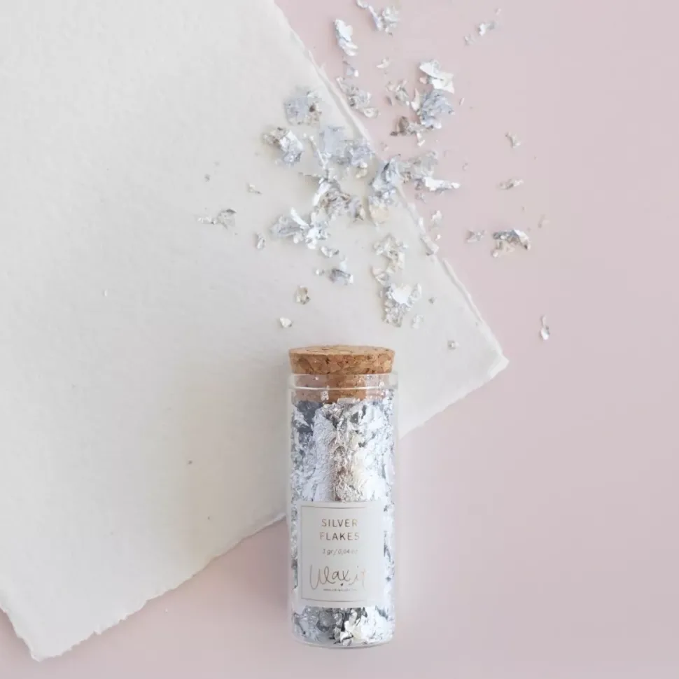 Botella de Cristal 3gr con Copos Silver Flakes Wax it Lora Bailora