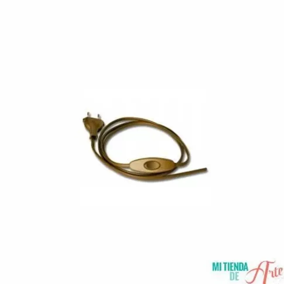Cable, Interruptor y Enchufe dorado