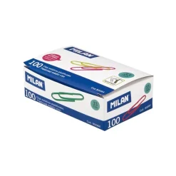 Caja 100 clips metálicos plastificados Milan