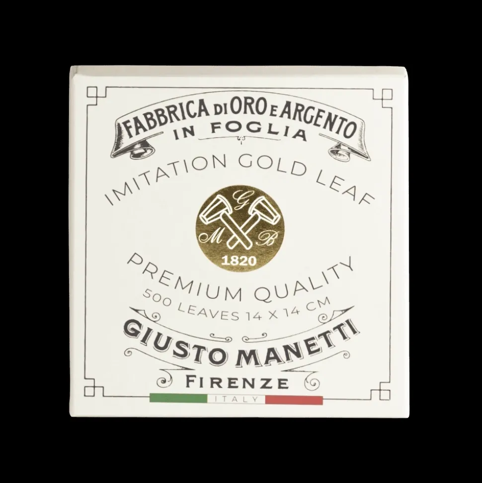 Caja 20 libros 25 hojas imitación pan de oro Color 2 Giusto Manetti 14x14cm