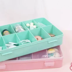 Caja con 17 Compartimentos Rosa Craftelier