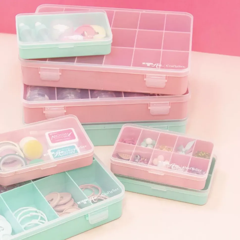 Caja con 17 Compartimentos Rosa Craftelier