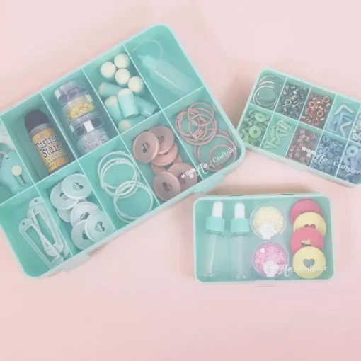 Caja con 10 Compartimentos Rosa Craftelier