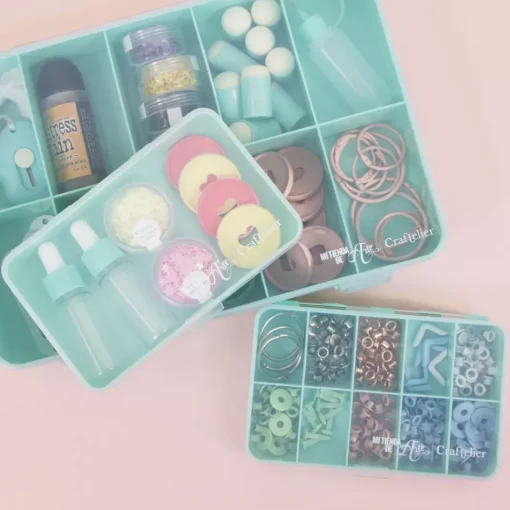 Caja con 10 Compartimentos Rosa Craftelier