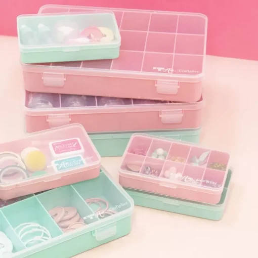 Caja con 10 Compartimentos Rosa Craftelier