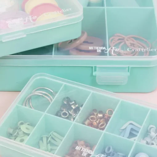Caja con 10 Compartimentos Rosa Craftelier