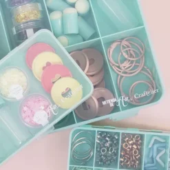 Caja con 17 Compartimentos Turquesa Craftelier