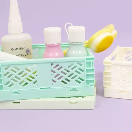 Caja de almacenamiento plegable Pequeña Turquesa Craftelier