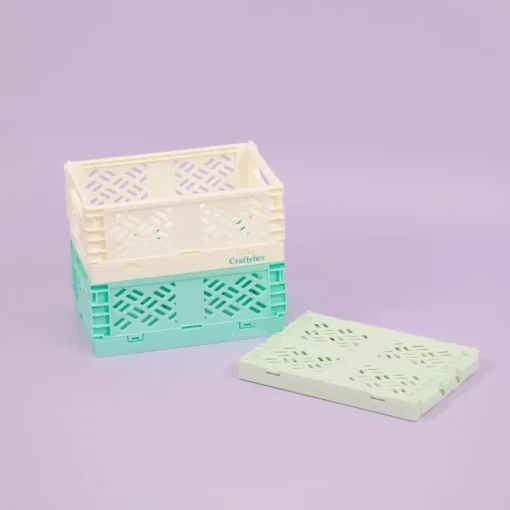 Caja de almacenamiento plegable Pequeña Turquesa Craftelier
