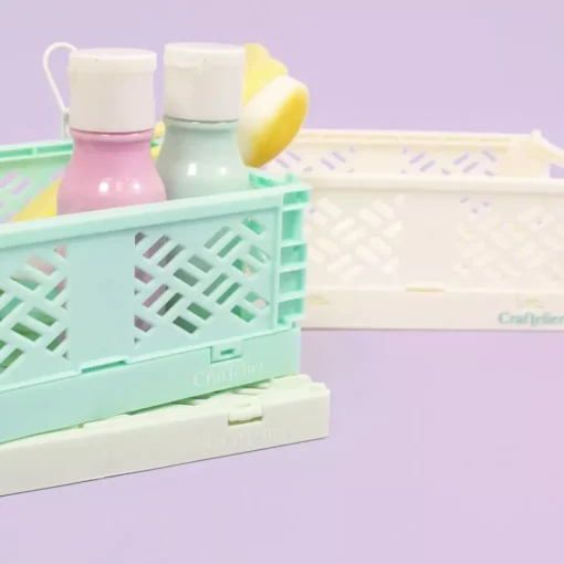 Caja de almacenamiento plegable Pequeña Turquesa Craftelier