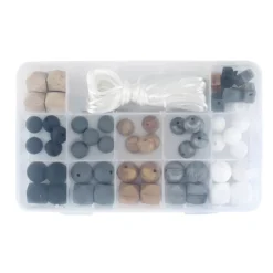 Caja de Cuentas de Silicona Negro Rayher