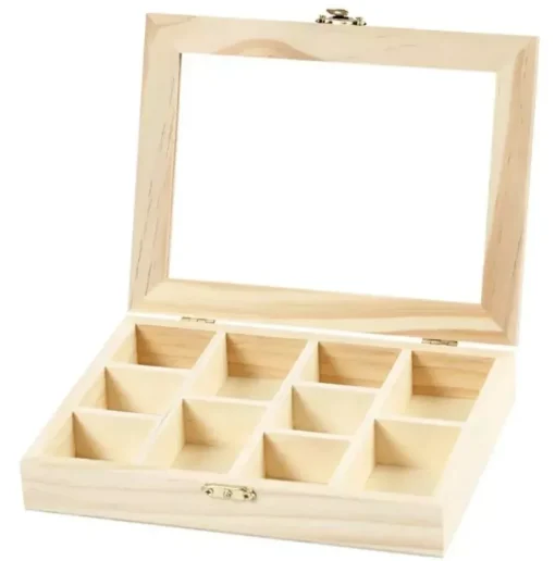 Caja de Madera con Tapa de Cristal Creativ Company
