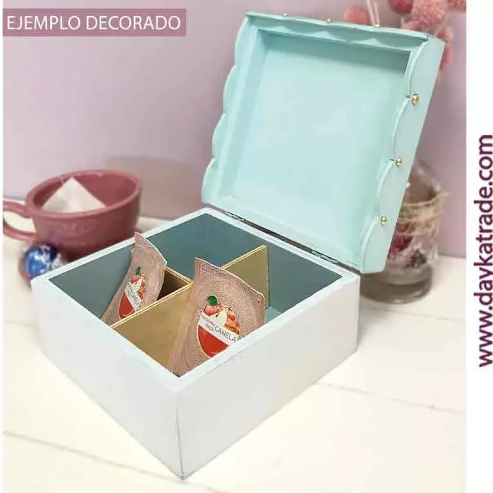 Caja de madera para infusiones + Tela prediseñada Dayka