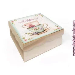 Caja de madera para infusiones + Tela prediseñada Dayka