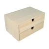 Caja de madera rectangular de dos cajones 24x16x13,3cm