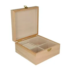 Caja joyero de madera