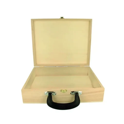 Caja maletín de madera