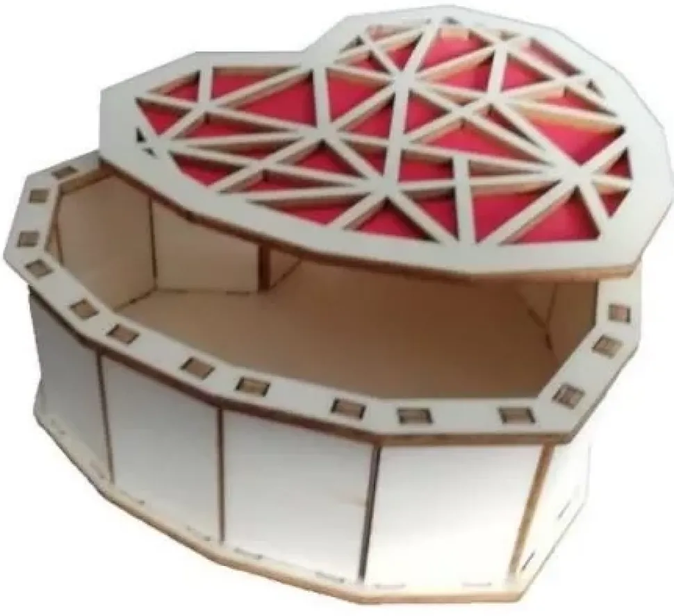 Cajita Madera Corazón Rojo Artiwood
