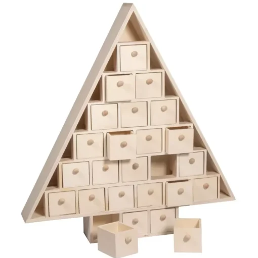 Calendario de adviento de madera Árbol con cajones Rayher