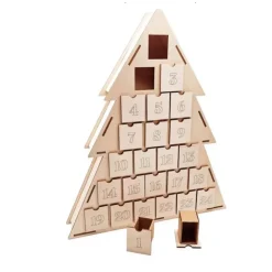 Calendario de Adviento árbol de Navidad madera 24 cajones Artemio