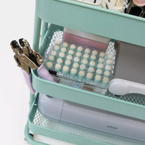Carrito Con 3 Bandejas Turquesa Craftelier 60cm
