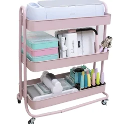 Carrito Con 3 Bandejas Turquesa Craftelier 60cm