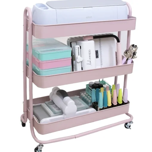 Carrito Con 3 Bandejas Turquesa Craftelier 60cm