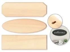 Cartel de Madera Para Colgar Rectangular Esquinas Cortadas MultiCraft