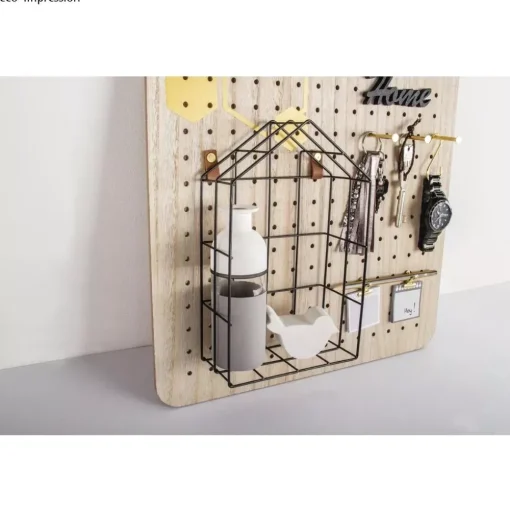 Cesta casita de metal para Pegboard Pin and Peg