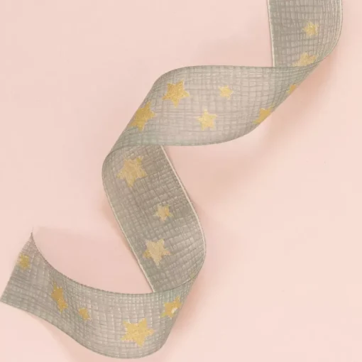 Cinta Estampada Estrellas Doradas Rayher 40mm