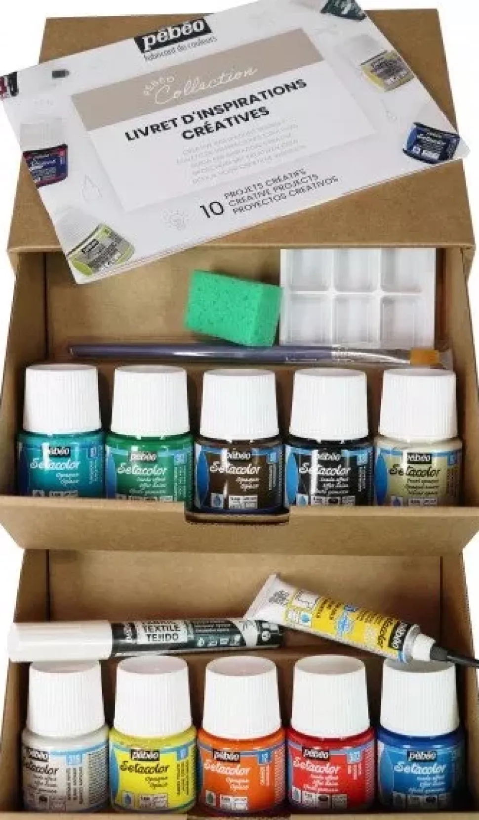 Cofre 10 pinturas Setacolor opaco Pebeo 45ml