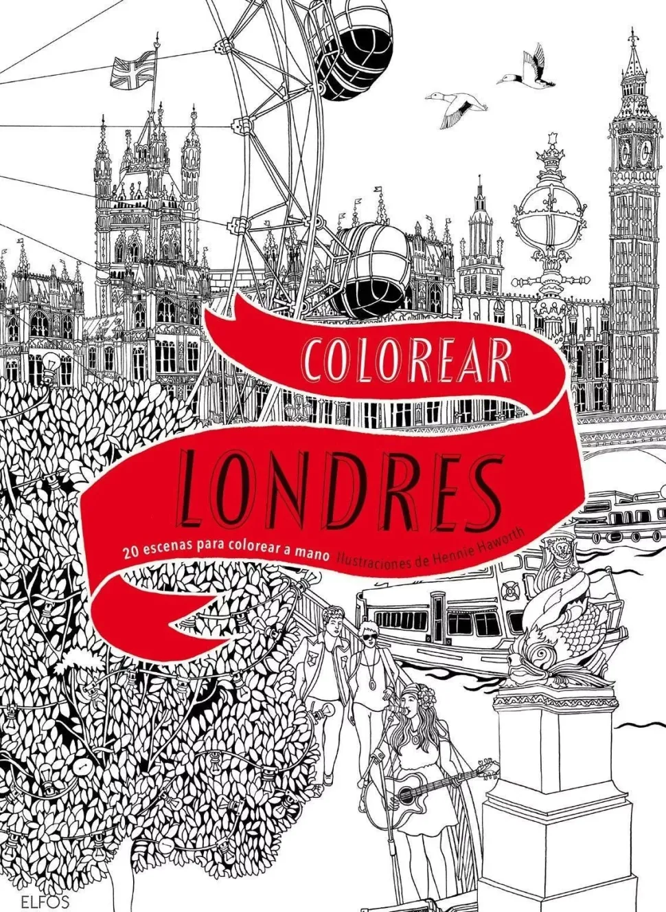 Colorear Londres 20 escenas para colorear a mano