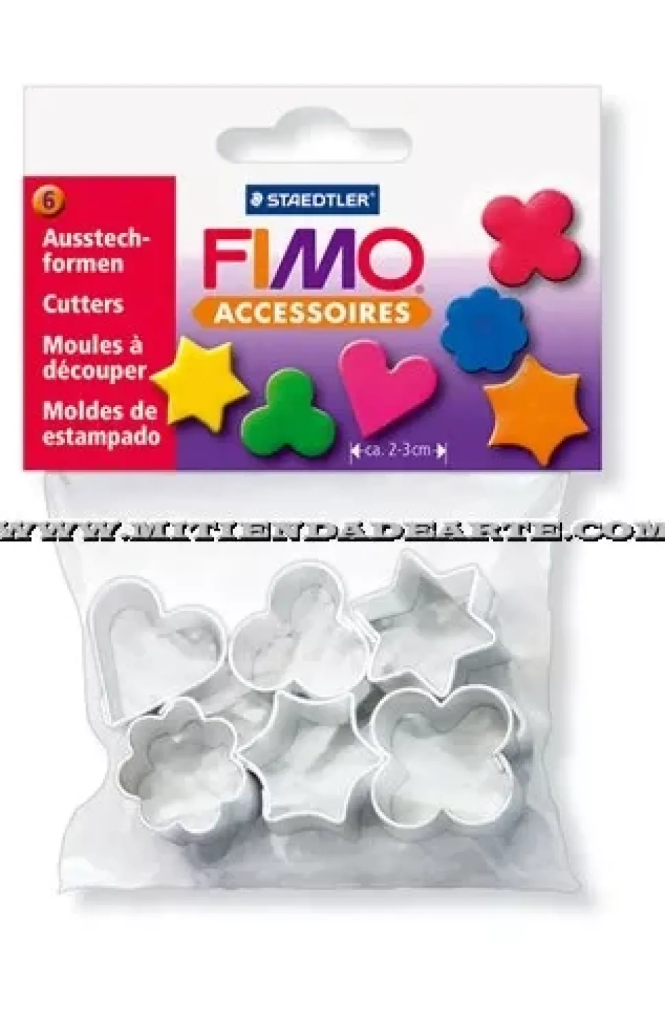 Cortadores para Fimo flores, estrellas y corazón