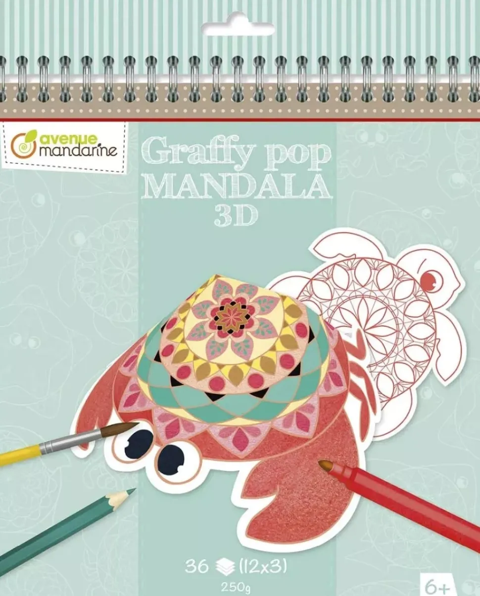 Cuaderno de Colorear Graffy Pop Mandala 3D Avenue Mandarine