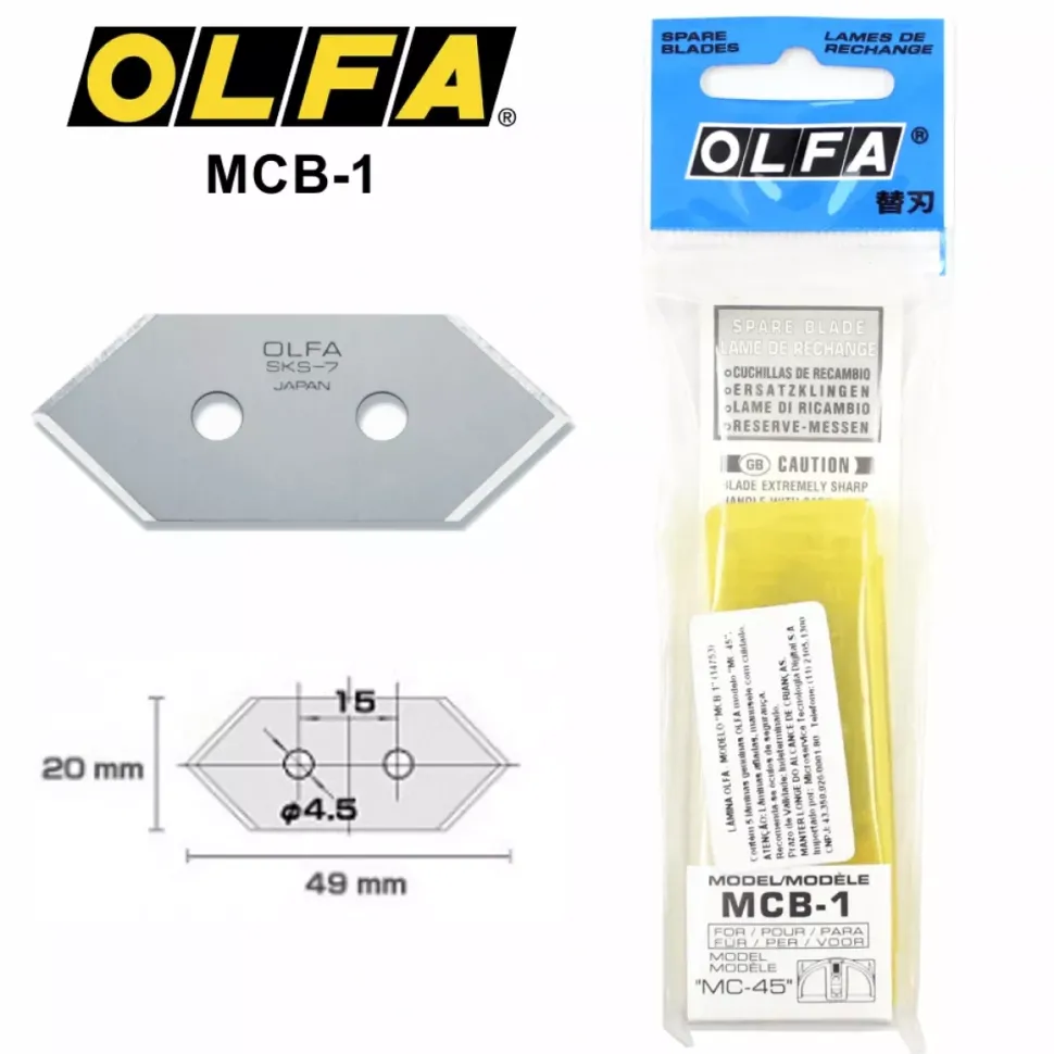 Cuchilla de Corte 45º - 49X20 mm. OLFA MCB-1