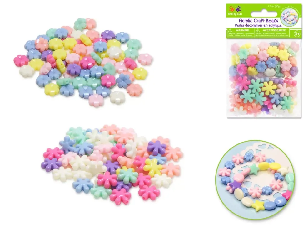 Cuentas Colores Pastel Flores MultiCraft