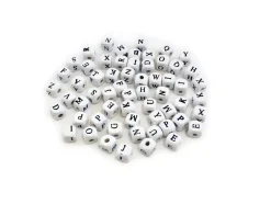 Cuentas de Madera Blanco Abecedario MultiCraft 10mm