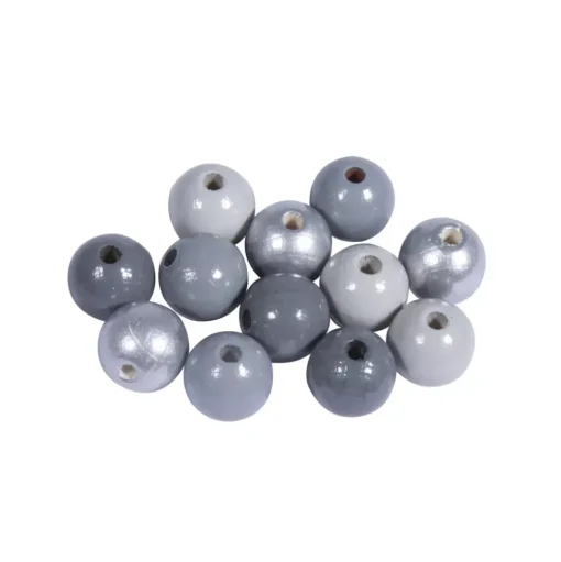 Cuentas de Madera Gris Oscuro Rayher 12mm