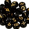 Cuentas de Perla Negra con Letras Doradas Artemio