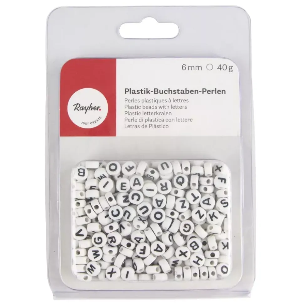 Cuentas de Plástico Blanco Abecedario Rayher 6mm