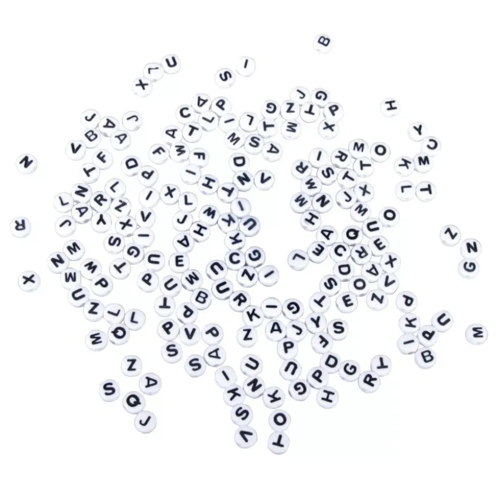Cuentas de Plástico Blanco Abecedario Rayher 6mm