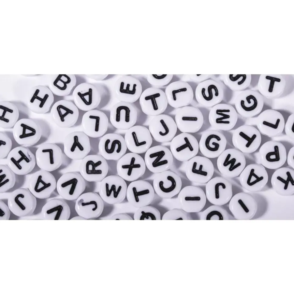 Cuentas de Plástico Blanco Abecedario Rayher 6mm