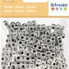 Cuentas de Plástico con Letras Blancas Artemio 6mm
