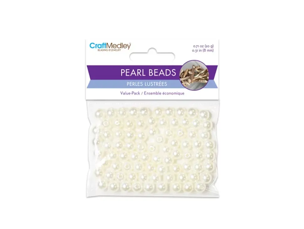 Cuentas Perladas Marfil MultiCraft 8mm