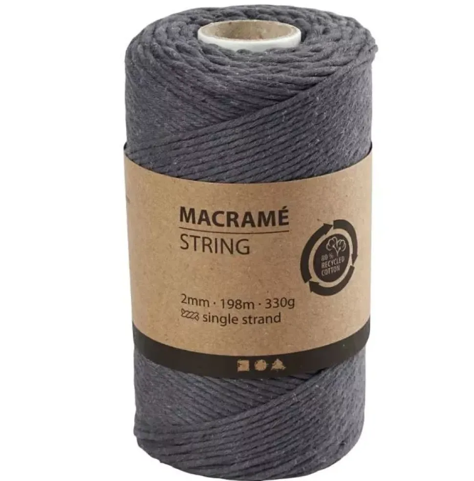 Cuerda de Macramé Gris Creativ Company 2mm