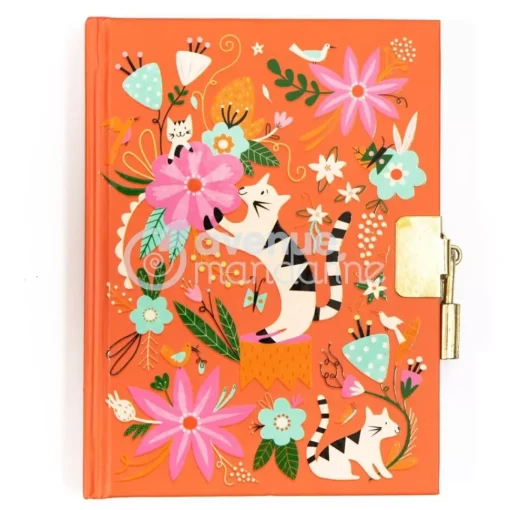 Diario personal Gatos y Flores Avenue Mandarine